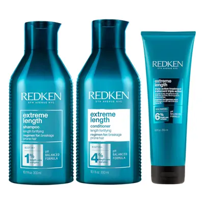 Redken Extreme Length Shampoo, Conditioner and Triple Action Treatment Mask Trio Bundle