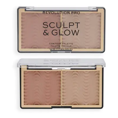 Revolution Pro Sculpt & Glow paleta do konturowania i rozświetlania twarzy – Light-Medium