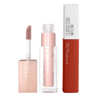 Maybelline Lifter Gloss and Superstay Matte Ink Lipstick Bundle (Various Shades) - 140 Groundbre