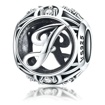 Literka J alfabet charms koralik srebro 925