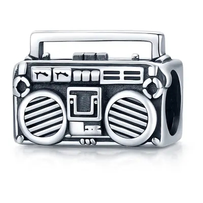 Srebrny charms radio w stylu retro koralik srebro 925 beads