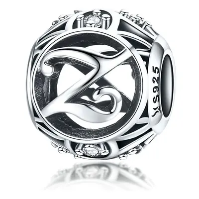 Literka Z alfabet charms koralik srebro 925