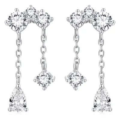 K326 Wiszące kryształy srebrne kolczyki sztyfty