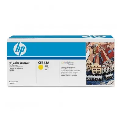 HP oryginalny toner CE742A, yellow, 7300s, HP Color LaserJet CP5225