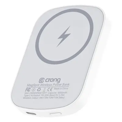 CRONG Bezprzewodowy power bank z MagSafe 5000mAh, USB-C 20W PD