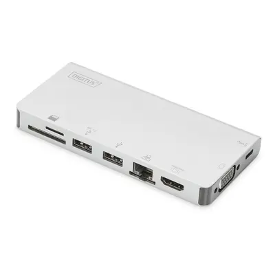 Digitus Stacja dokująca podróżna USB Typ C, 8 portów 4K, HDMI, VGA