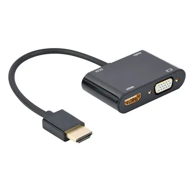 GEMBIRD Adapter HDMI męski do HDMI żeński + VGA żeński z audio i dodatkowym portem zasilania