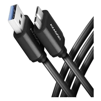 AXAGON BUMM3-AM10AB Kabel Micro-B USB  USB-A 3.2 Gen 1, 1m, 3A, ALU, PVC Czarny