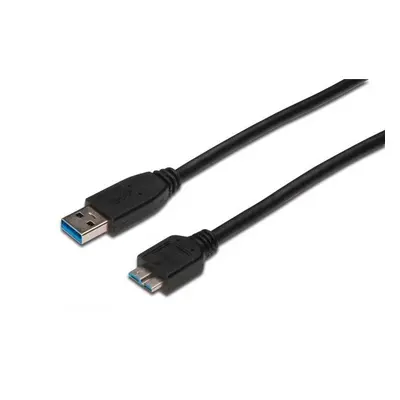 Digitus Kabel połączeniowy USB 3.1 Gen.1 SuperSpeed 5Gbps Typ USB A/microUSB B M/M czarny 0,25m