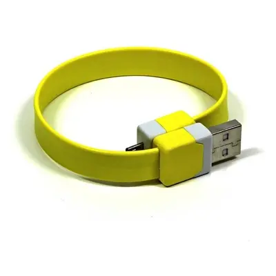 Kabel USB (2.0), USB A  M- USB micro M, 0.25m, żółty, na nadgarstek