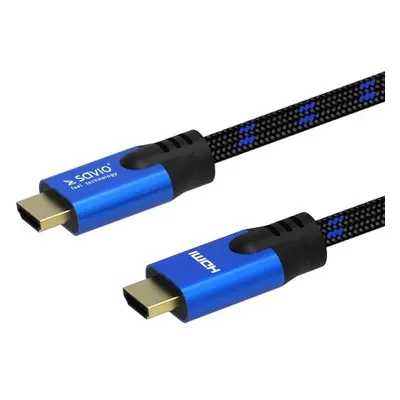 Elmak Kabel HDMI-HDMI v2.1, OFC, 3m, 8K, Miedź, Złote końcówki, Ethernet/3D CL-143 SAVIO Niebies