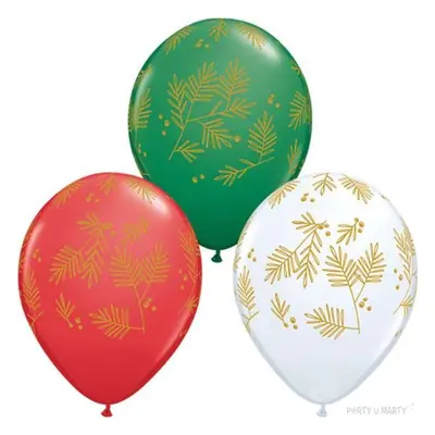 Balony "Świąteczne Świerki", mix, QUALATEX, 11", 25 szt