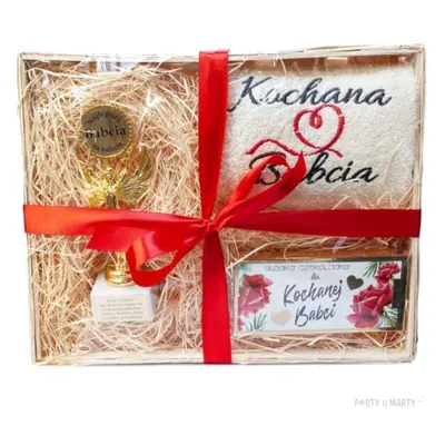 Zestaw prezentowy "Czekolada, ręcznik, puchar dla babci", Giftmania