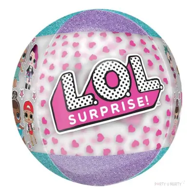 Balon foliowy "Brokatowy LoL Surprise", Amscan, 16", RND