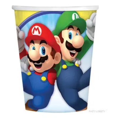 Kubeczki papierowe "Super Mario", AMSCAN, 250 ml, 8 szt