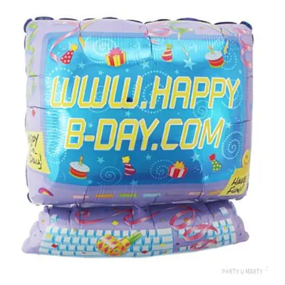 Balon foliowy "Happy Birthday - Komputer", Amscan, 24", SHP