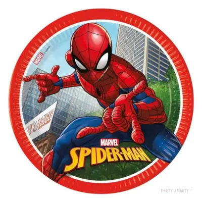 Talerzyki papierowe "Spiderman Crime Fighter", Procos, 23 cm, 8 szt