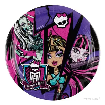 Talerzyki papierowe "Monster High", AMSCAN, 18 cm, 8 szt