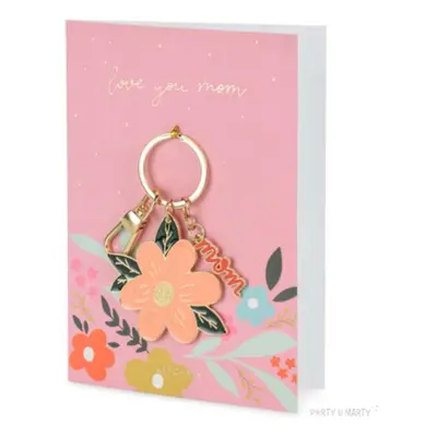 Kartka okolicznościowa "Love you mom - Dzień Matki", PartyDeco, 12x16 cm