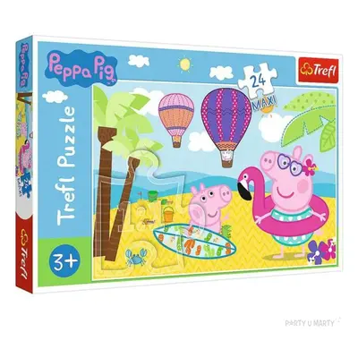 Puzzle "Świnka Peppa na plaży", Trefl, 24 elementy