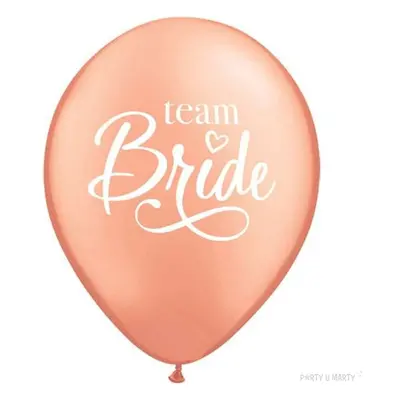 Balony "Team Bride", różowe złoto, Qualatex, 11", 25 szt