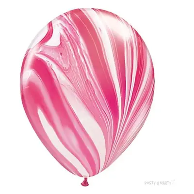 Balony "Agat", czerwono-biały pastel, QUALATEX, 11", 25 szt