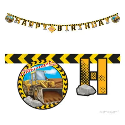 Baner "Happy Birthday - Construction - Budowa", Procos, 200 cm