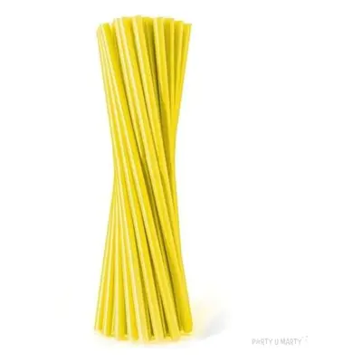 Słomki proste grube 24 cm, żółte FLUOR, 500 szt