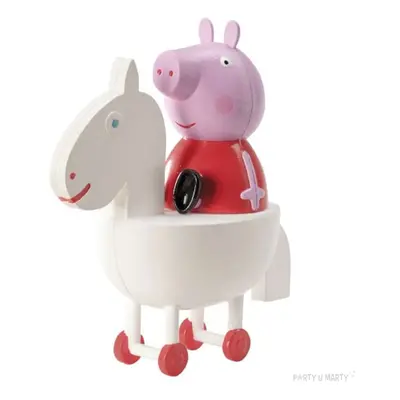 Figurka na tort "Świnka Peppa na koniku", Dekora, 11 cm