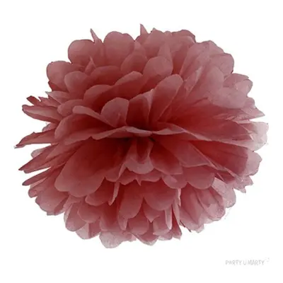 Pompon bibułowy "Classic", marsala, 25 cm