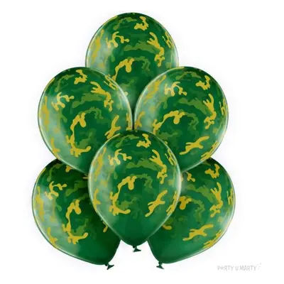 Balony "Wojskowe moro", zielony, BelBal, 12", 50 szt