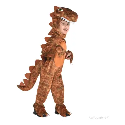 Strój dla dzieci "Kombinezon - Dinozaur T-Rex", brązowy, Amscan, rozm. 104-116 cm