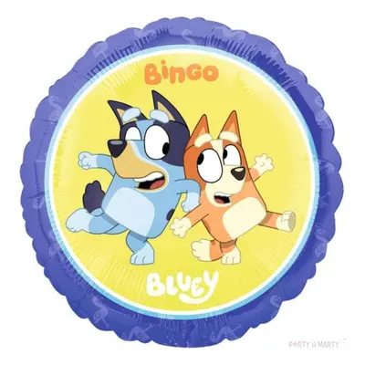 Balon foliowy "Bluey - Blue i Bingo", Amscan, 18", RND