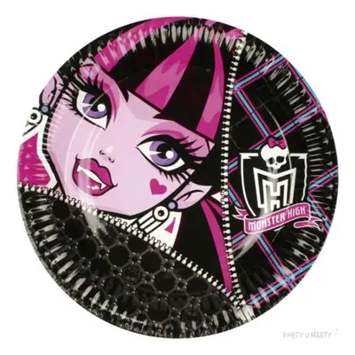 Talerzyki papierowe "Monster High", 18 cm, 8 szt