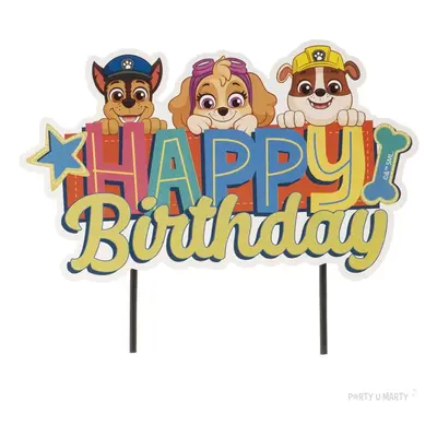 Topper papierowy "Happy Birthday - Psi patrol", Dekora, 17 cm