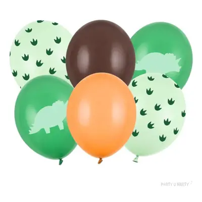 Balony "Dinozaury - Triceratops", PartyDeco, 12", 6 szt