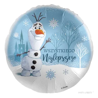 Balon foliowy "Frozen - Olaf, Wszystkiego Najlepszego", niebieski, Premioloon, 17", RND