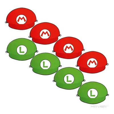 Czapeczki papierowe "Super Mario Bross", Amscan, 8 szt