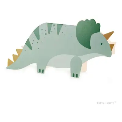 Zaproszenia "Dinozaury - Triceratops", PartyDeco, 6 szt