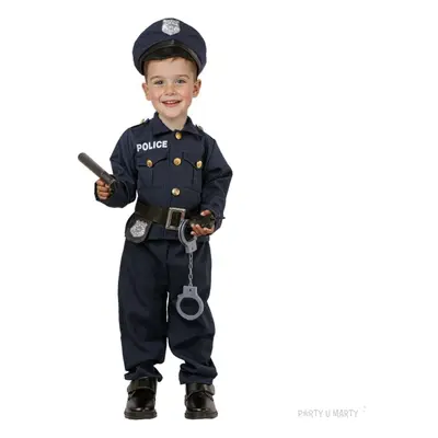 Strój dla dzieci "Zestaw policjanta - zestaw mundur i akcesoria", granatowy, Godan, rozm. 92-104
