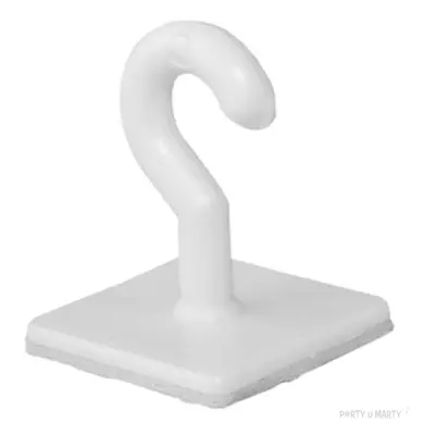 Uchwyty samoprzylepne "Haczyki", białe, PartyDeco, 1 kg, 20szt