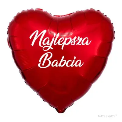 Balon foliowy "Najlepsza Babcia", czerwony, 18", HRT