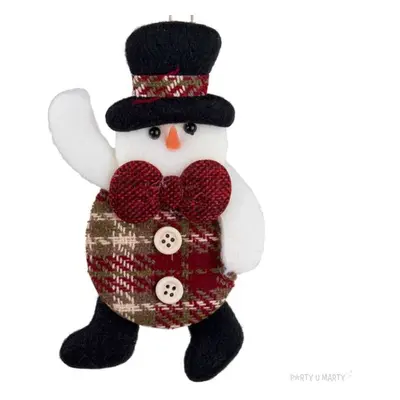 Zawieszka na choinkę "Bałwanek - ubranko w kratkę", Czakos, 20 cm