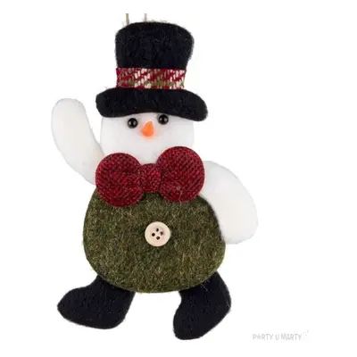 Zawieszka na choinkę "Bałwanek - zielone ubranko", Czakos, 20 cm