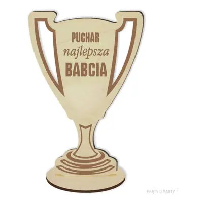 Puchar "Najlepsza Babcia", drewniany, 92 x 135 mm