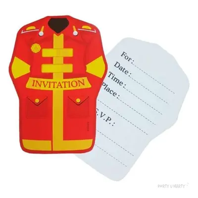 Zaproszenia z kopertą "Straż Pożarna", Godan, 6 szt.