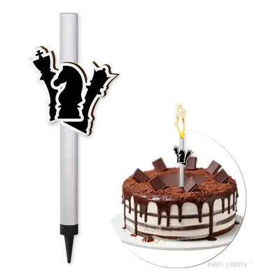 Fontanna tortowa "Szachy", czarno-biały, 18 cm