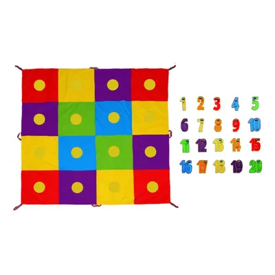 Mata Animacyjna Edukacyjna kolorowa szachownica 2 x 2m + 20 elementów
