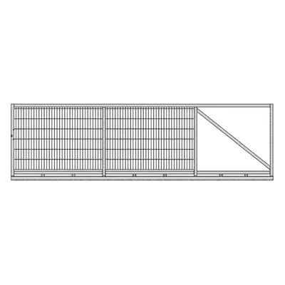 Brama przesuwna wypełniona panelem - 6,00 m - ocynkowana