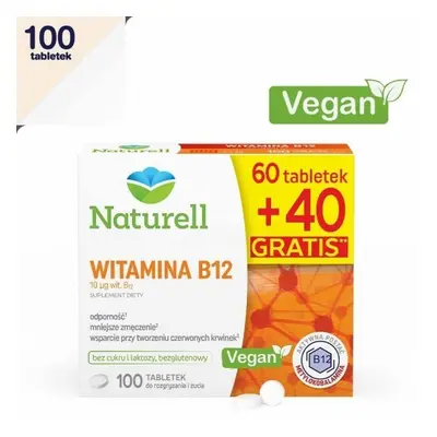 Naturell Witamina B12, 100 tabletek do żucia i rozgryzania